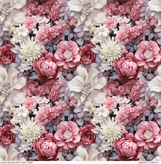 Romantic Florals 1 Printed Vinyl Sheet-Tumbler Wrap