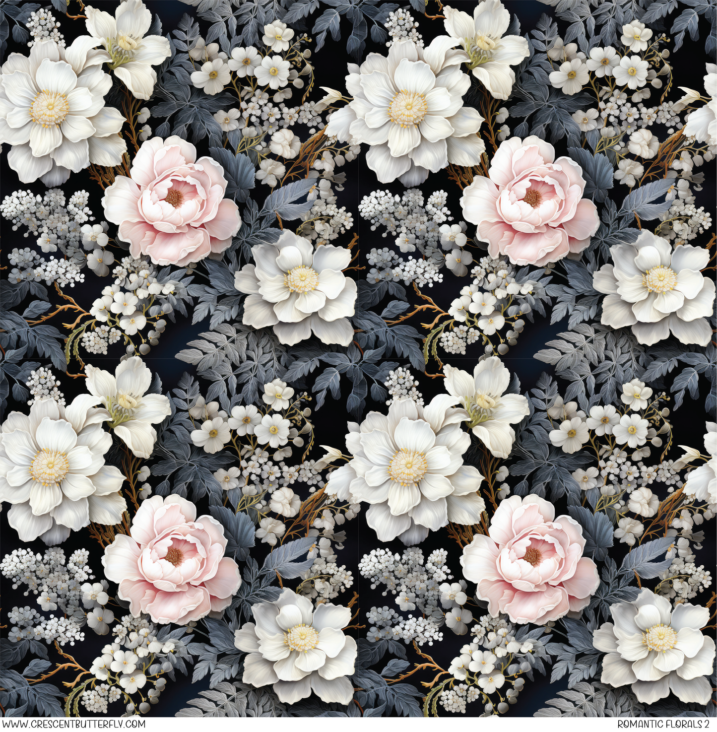 Romantic Florals 2 Pattern Vinyl Sheet/Wrap