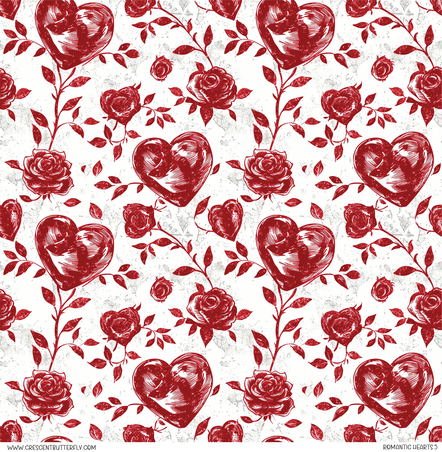 Romantic Hearts 5 Pattern Vinyl Sheet/Wrap