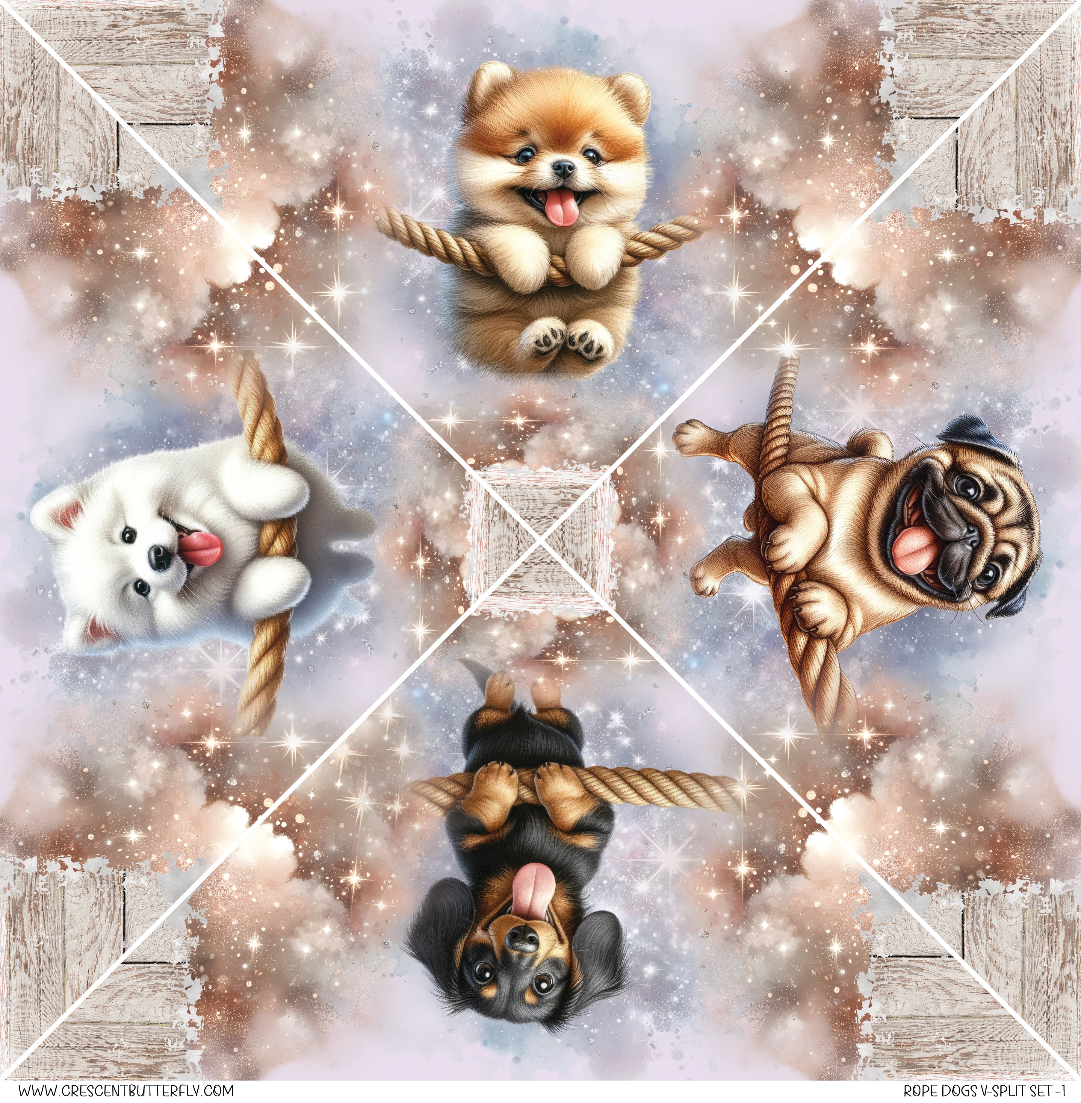 Rope Dogs V-Split Set-1 Printed Vinyl Sheet/Wrap – Crescent Butterfly ...