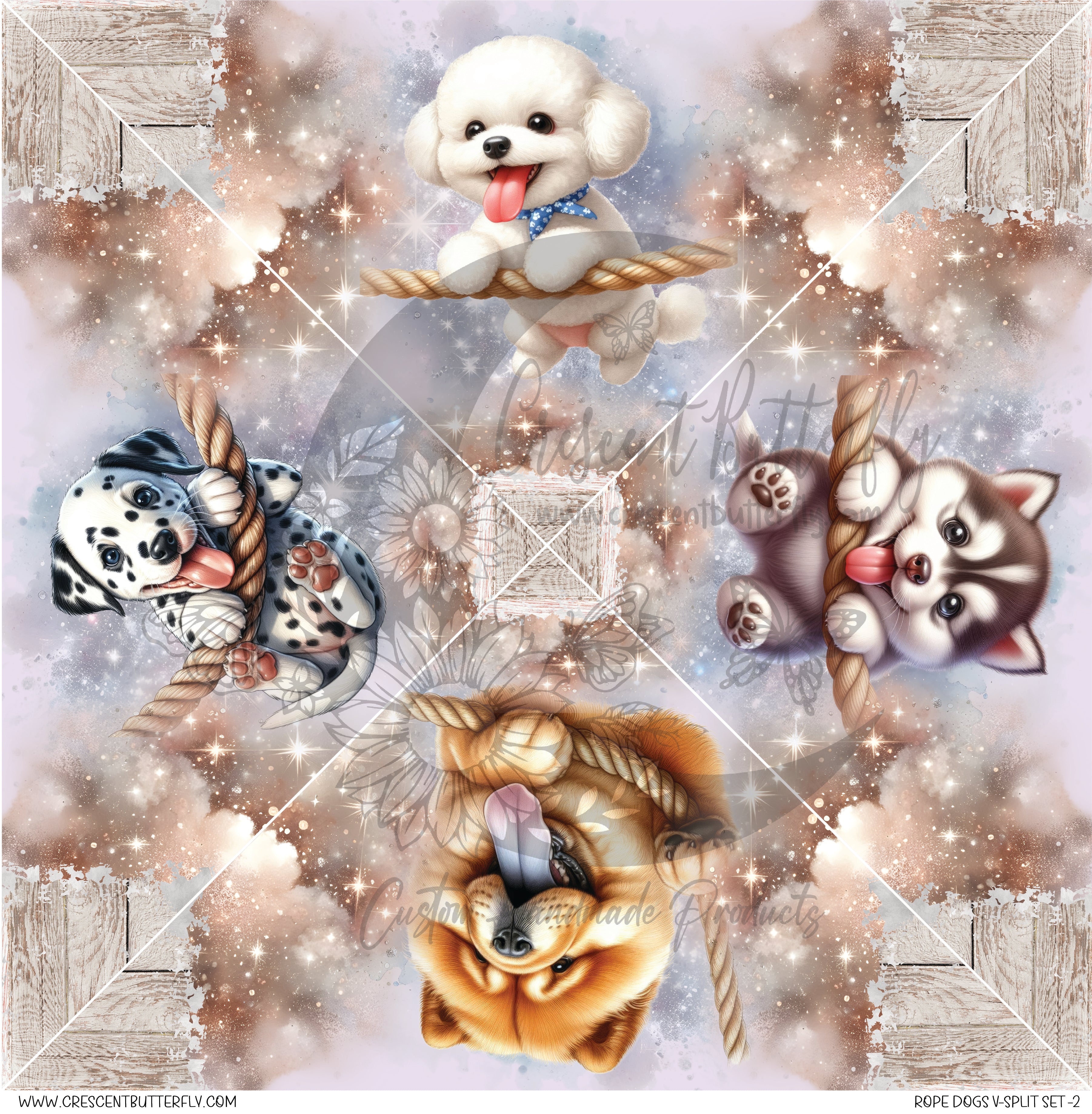 Rope Dogs V-Split Set-2 Printed Vinyl Sheet/Wrap – Crescent Butterfly ...
