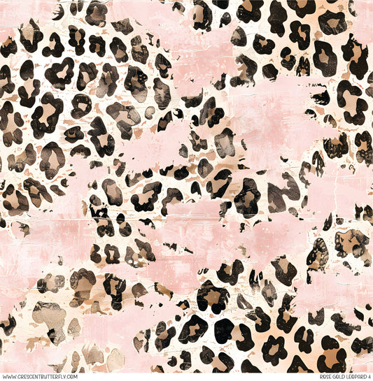 Rose Gold Leopard 4 Printed Vinyl Sheet-Tumbler Wrap