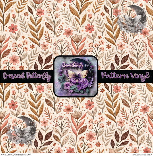 Rose Wild Florals 7 Printed Vinyl Sheet/Wrap