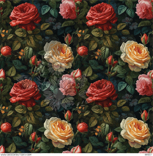 Roses 1 Printed Vinyl Sheet/Wrap