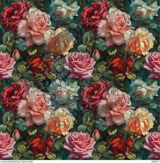 Roses 9 Printed Vinyl Sheet/Wrap