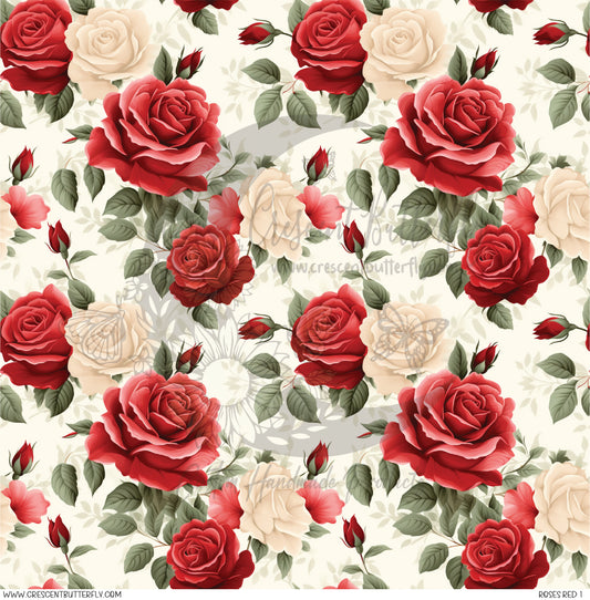 Roses Red 1 Printed Vinyl Sheet/Wrap