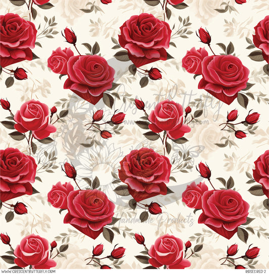 Roses Red 2 Printed Vinyl Sheet/Wrap