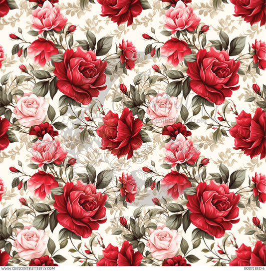 Roses Red 6 Printed Vinyl Sheet/Wrap