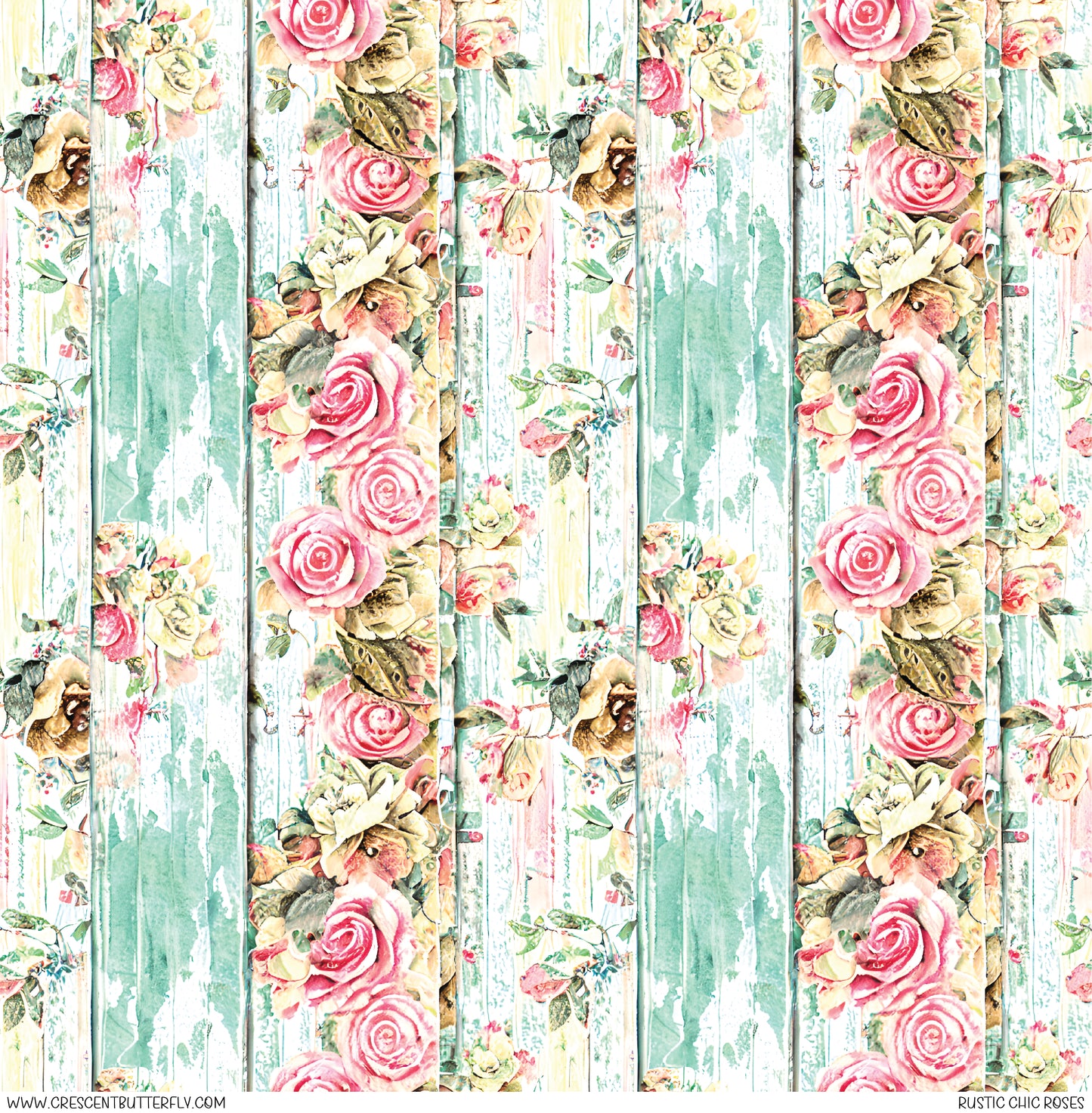 Rustic Chic Roses Printed Vinyl Sheet-Tumbler Wrap