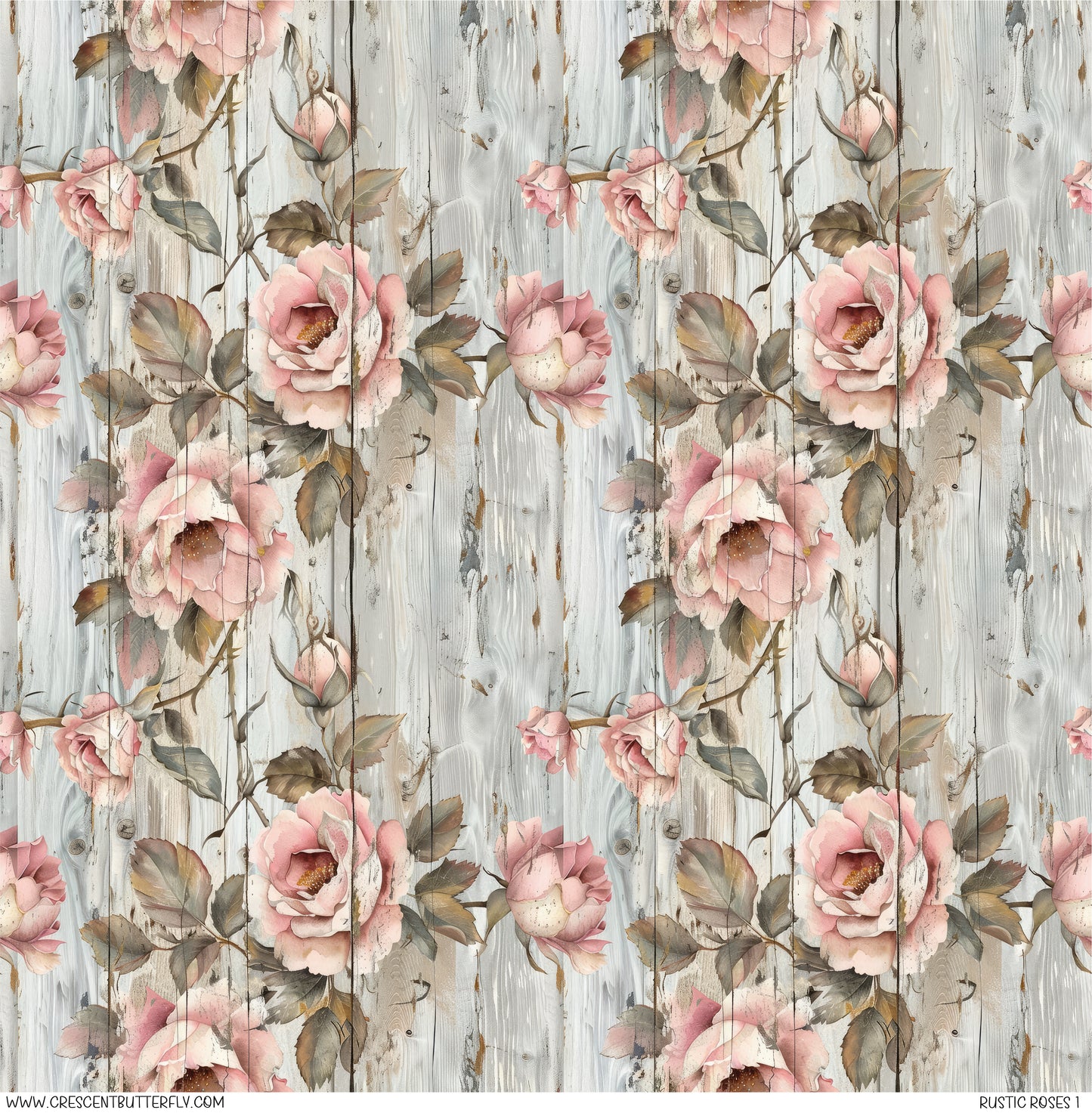 Rustic Roses 1 Printed Vinyl Sheet/Wrap