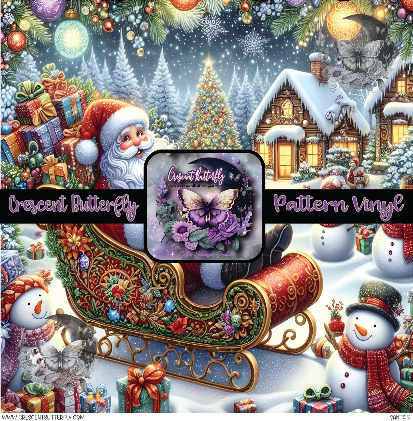 Santa 3 Printed Vinyl Sheet/Wrap