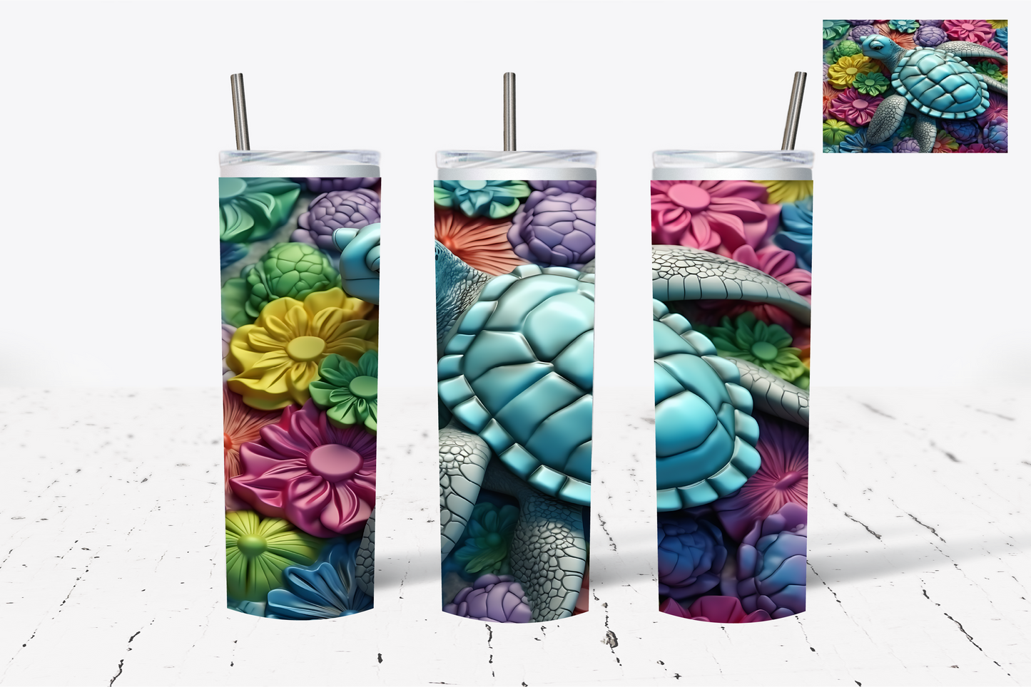 Sea Turtle 1 3D Sublimation Tumbler