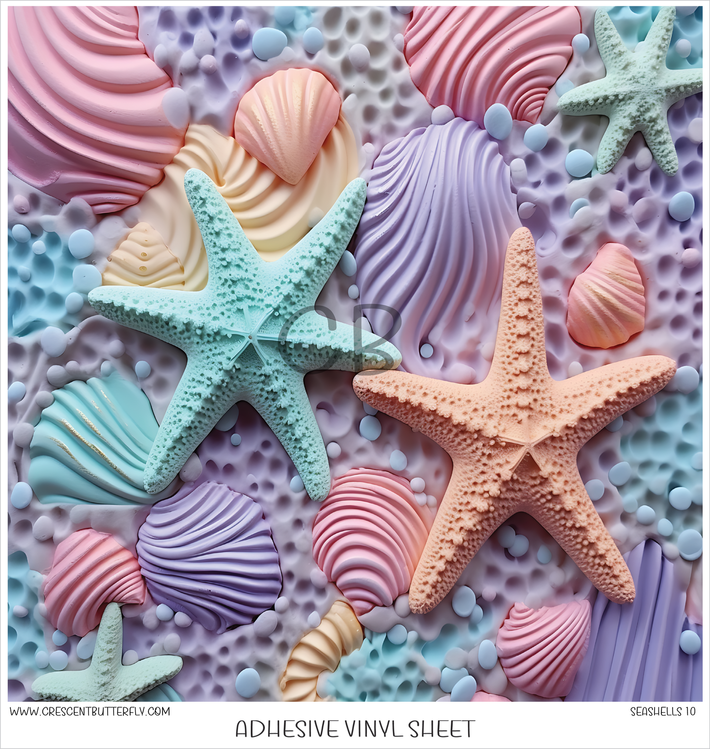 Seashells 10 Printed Vinyl Sheet