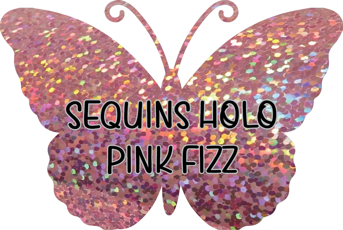 Sequins Holographic Pink Fizz Pre-Cut Pinstripe Vinyl Sheet