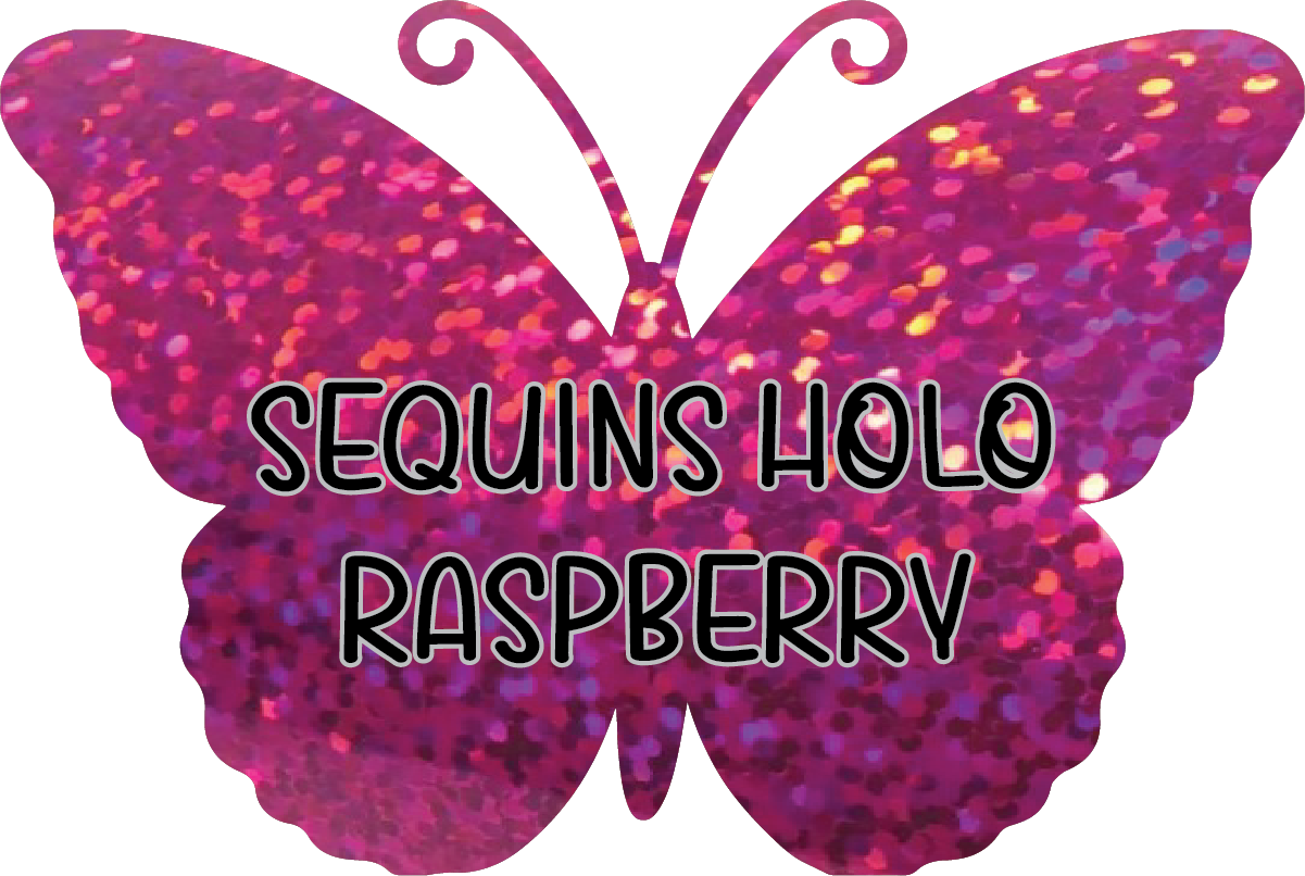 Sequins Holographic Raspberry Pre-Cut Pinstripe Vinyl Sheet