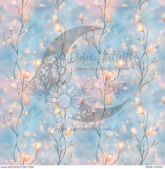 Serene Flowers 1 Printed Vinyl Sheet/Wrap