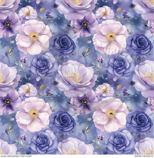 Serene Flowers 63 Printed Vinyl Sheet/Wrap