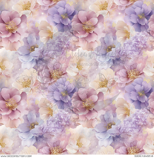 Serene Flowers 68 Printed Vinyl Sheet/Wrap