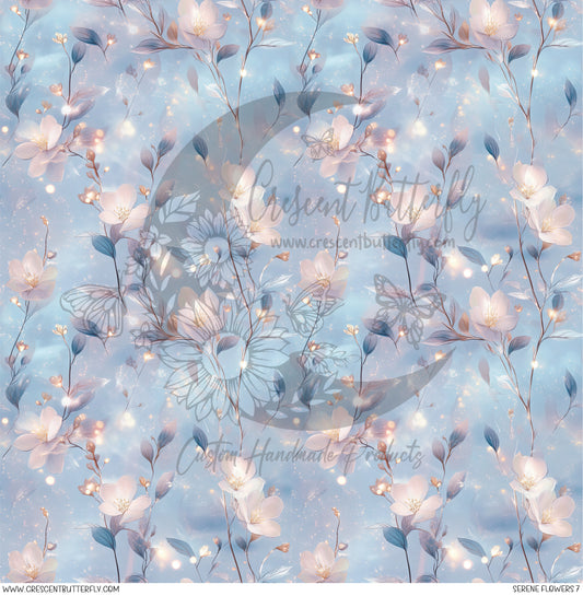 Serene Flowers 7 Printed Vinyl Sheet/Wrap