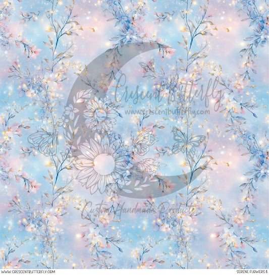 Serene Flowers 8 Printed Vinyl Sheet/Wrap