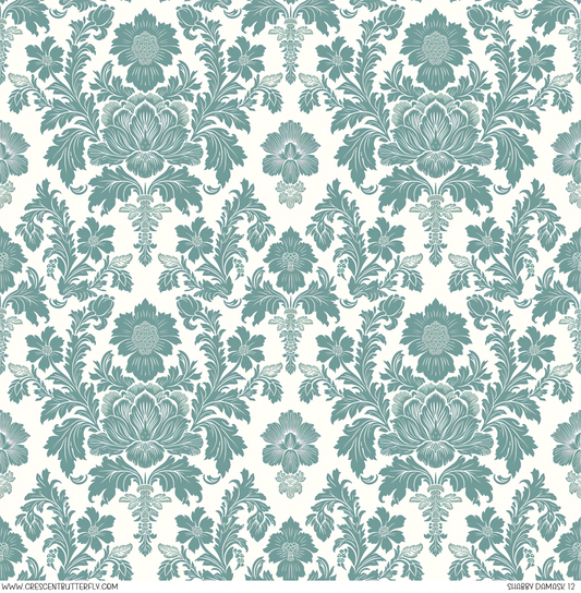 Shabby Damask 12 Pattern Vinyl Sheet/Wrap