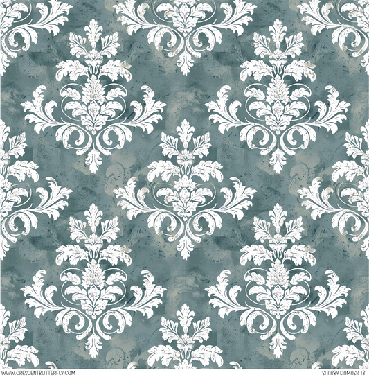 Shabby Damask 13 Pattern Vinyl Sheet/Wrap