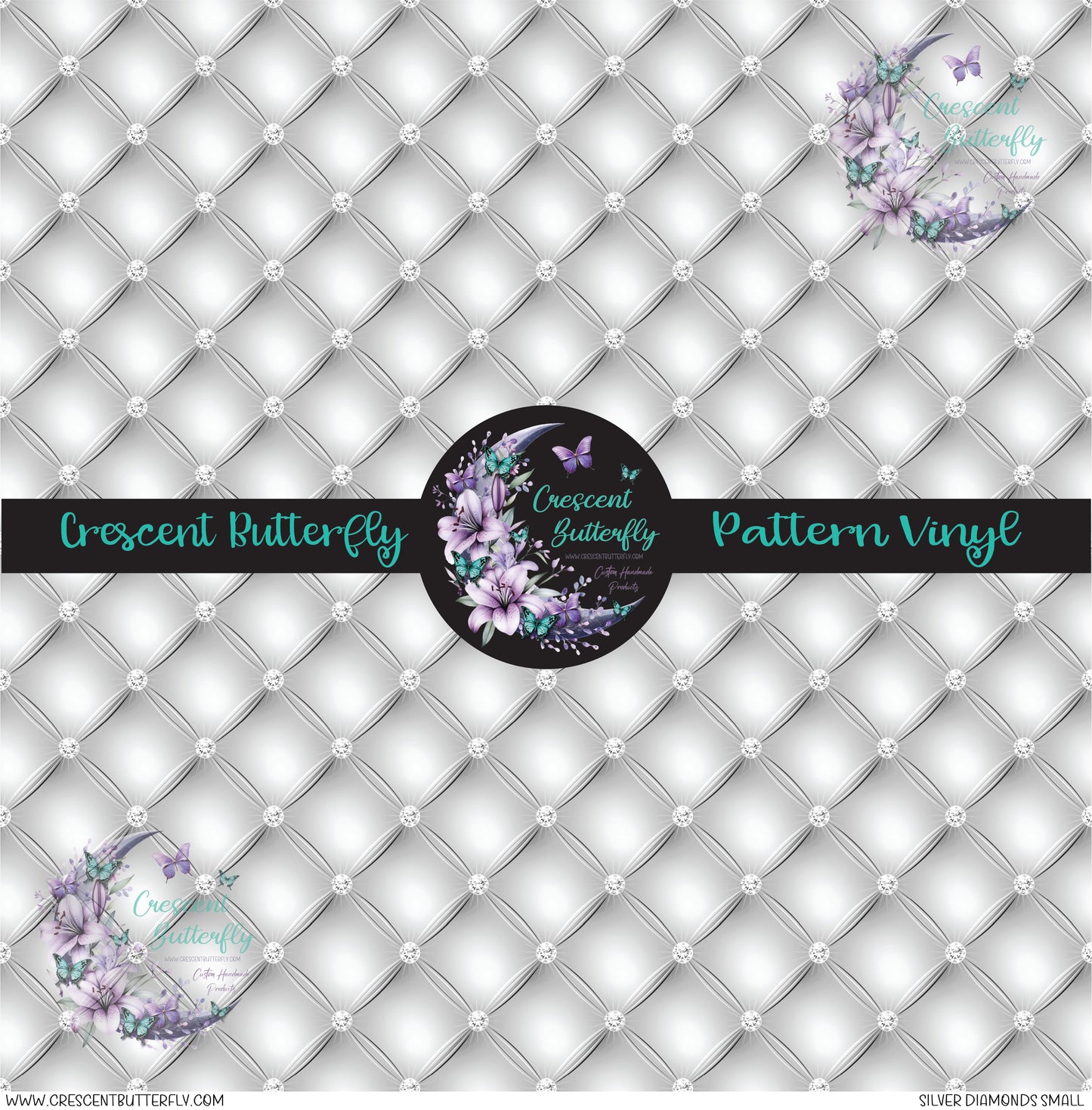 Silver Diamonds Small Printed Vinyl Sheet/Wrap