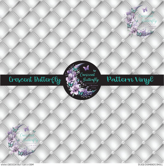 Silver Diamonds Small Printed Vinyl Sheet/Wrap