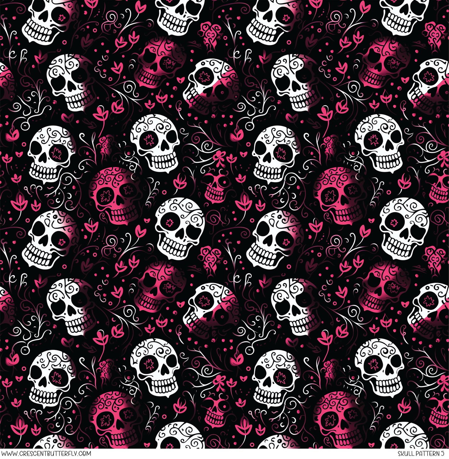 Skull Pattern 5 Printed Vinyl Sheet/Wrap