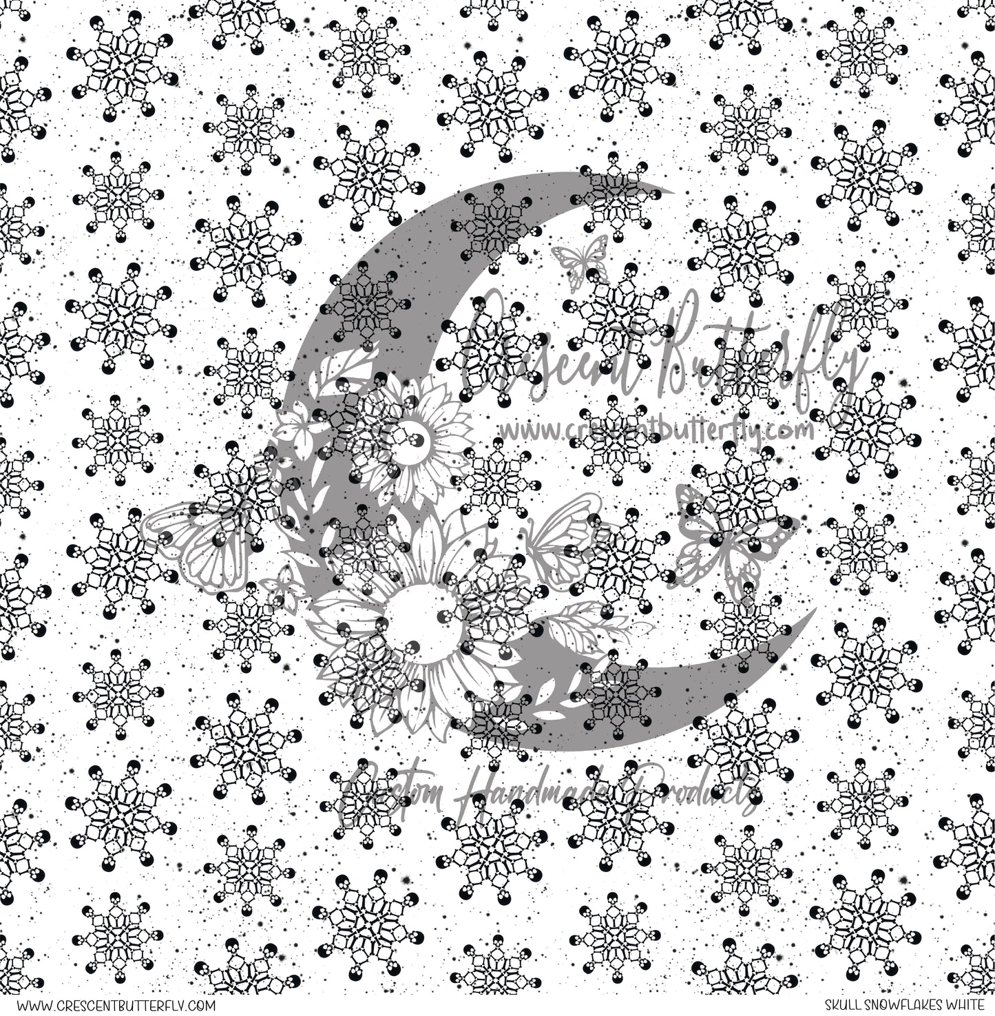 Skull Snowflakes White Printed Vinyl Sheet/Wrap