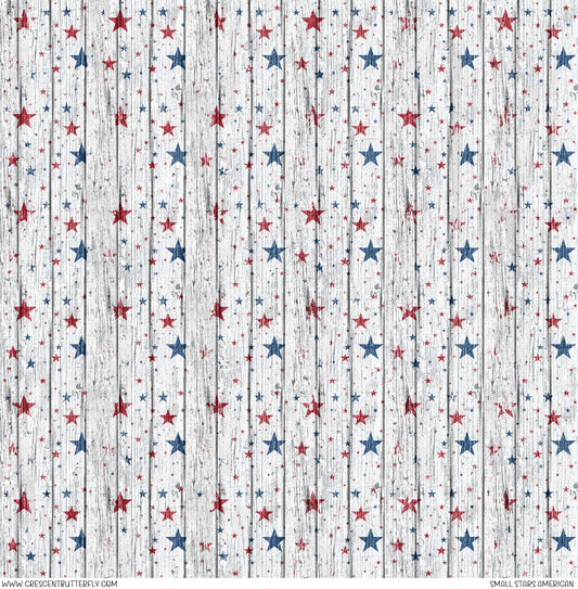 Small Stars American Printed Vinyl Sheet-Tumbler Wrap