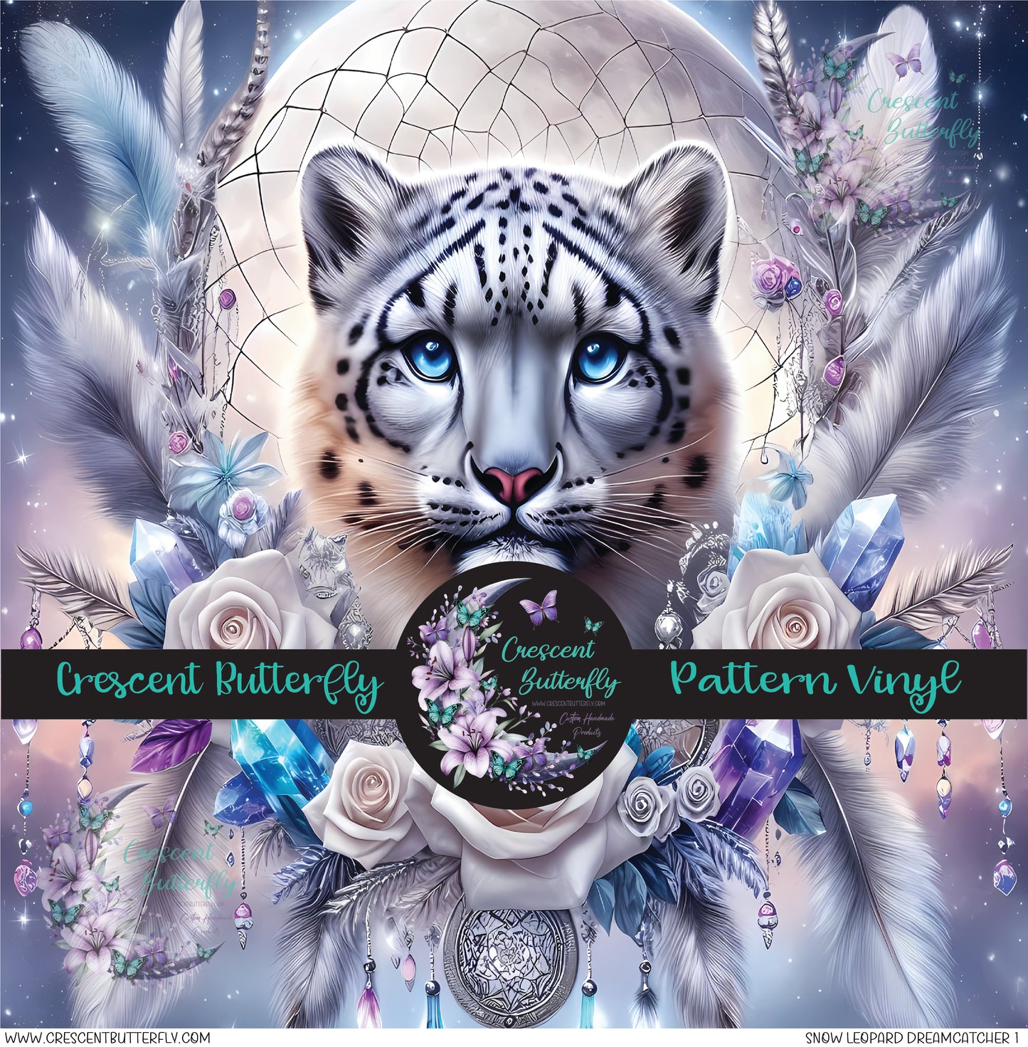 Snow Leopard Dreamcatcher 1 Printed Vinyl Sheet/Wrap