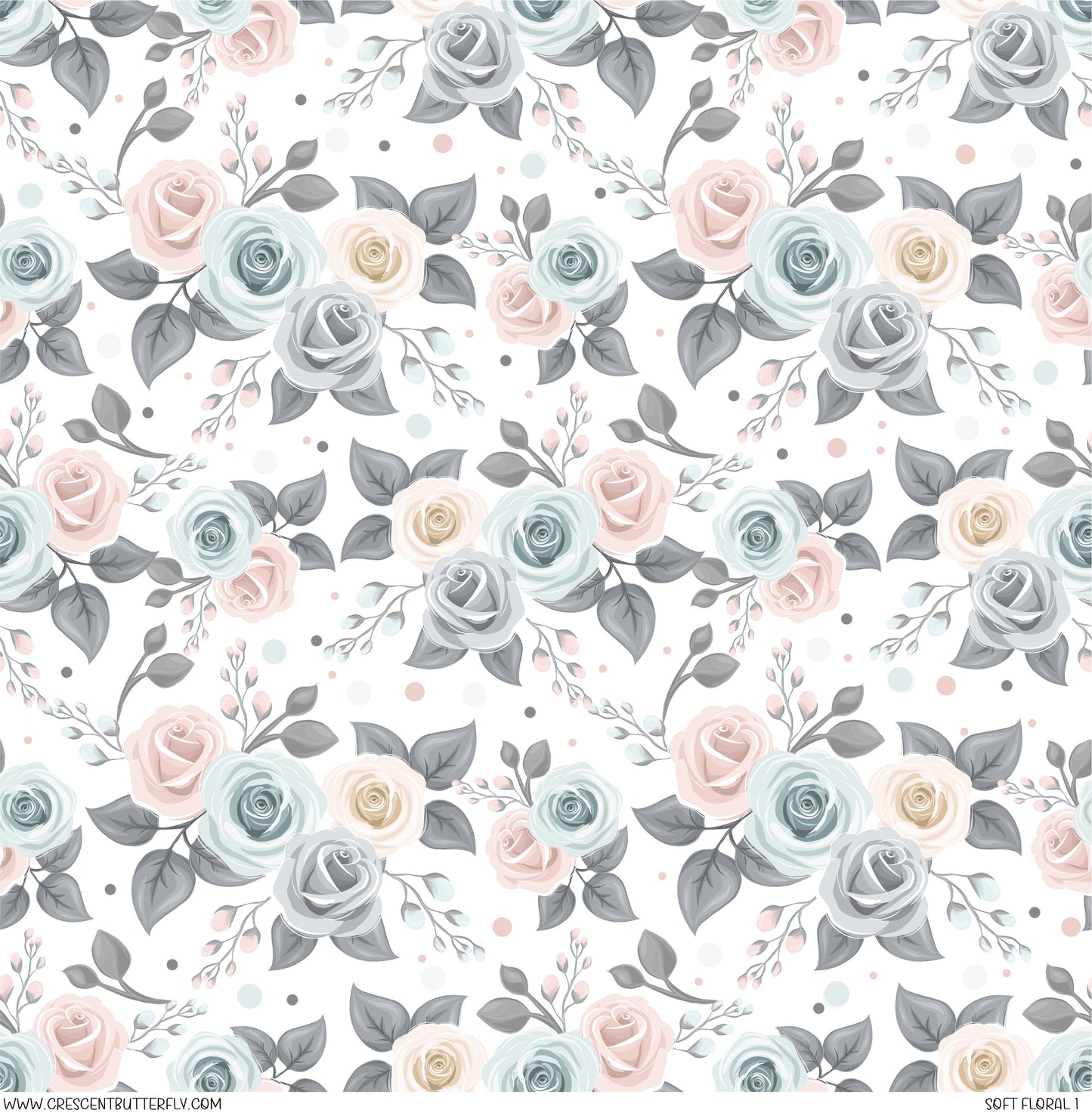 Soft Floral 1 Printed Vinyl Sheet/Wrap