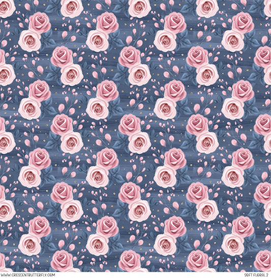 Soft Floral 2 Printed Vinyl Sheet/Wrap