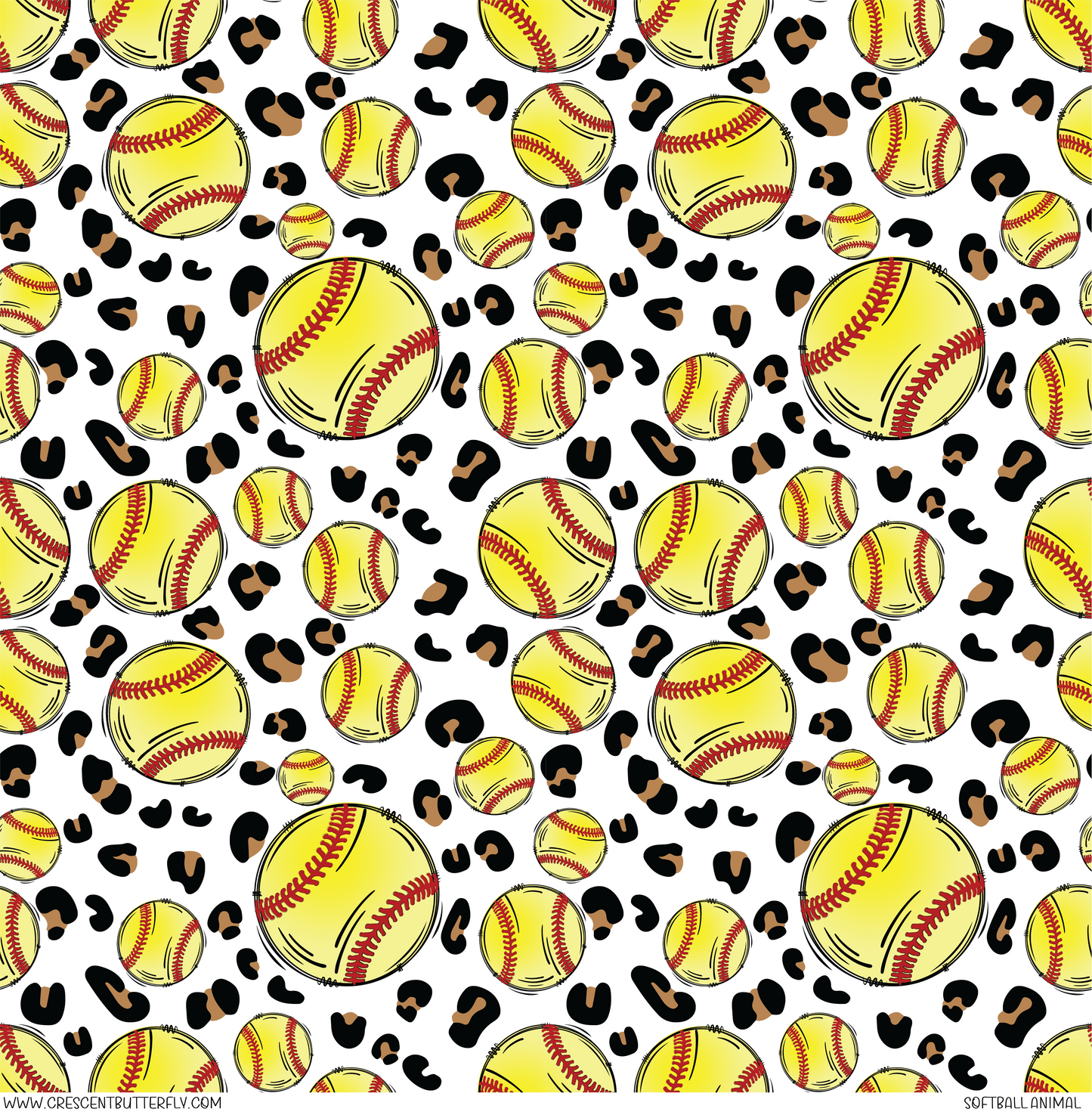 Softball Animal Pattern Vinyl Sheet/Wrap