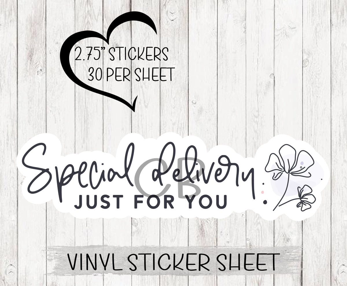 Simple Vinyl Sticker Special Delivery Simple Vinyl Sticker Sheet – Crescent Butterfly Design Co.