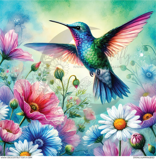 Spring Hummingbird Printed Vinyl Sheet/Wrap