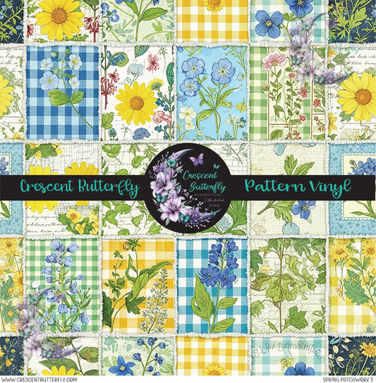 Spring Patchwork 3 Printed Vinyl Sheet/Wrap