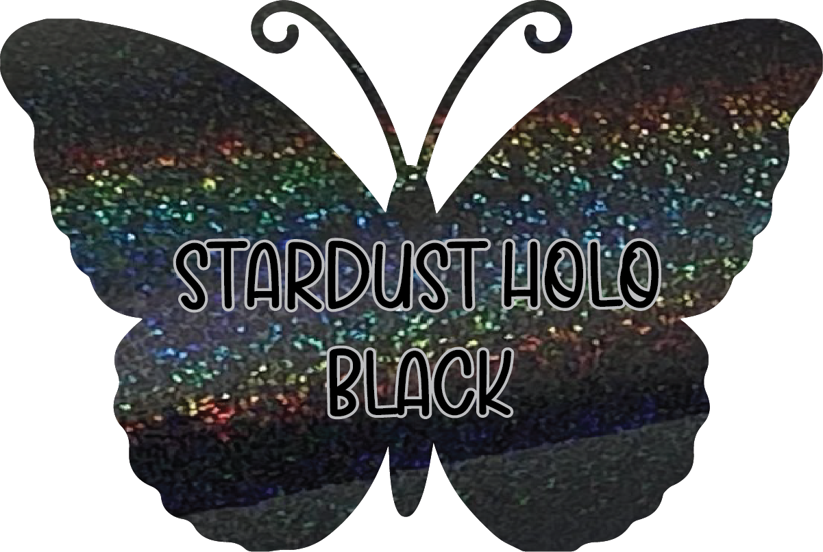 Stardust Holographic Black Pre-Cut Pinstripe Vinyl Sheet