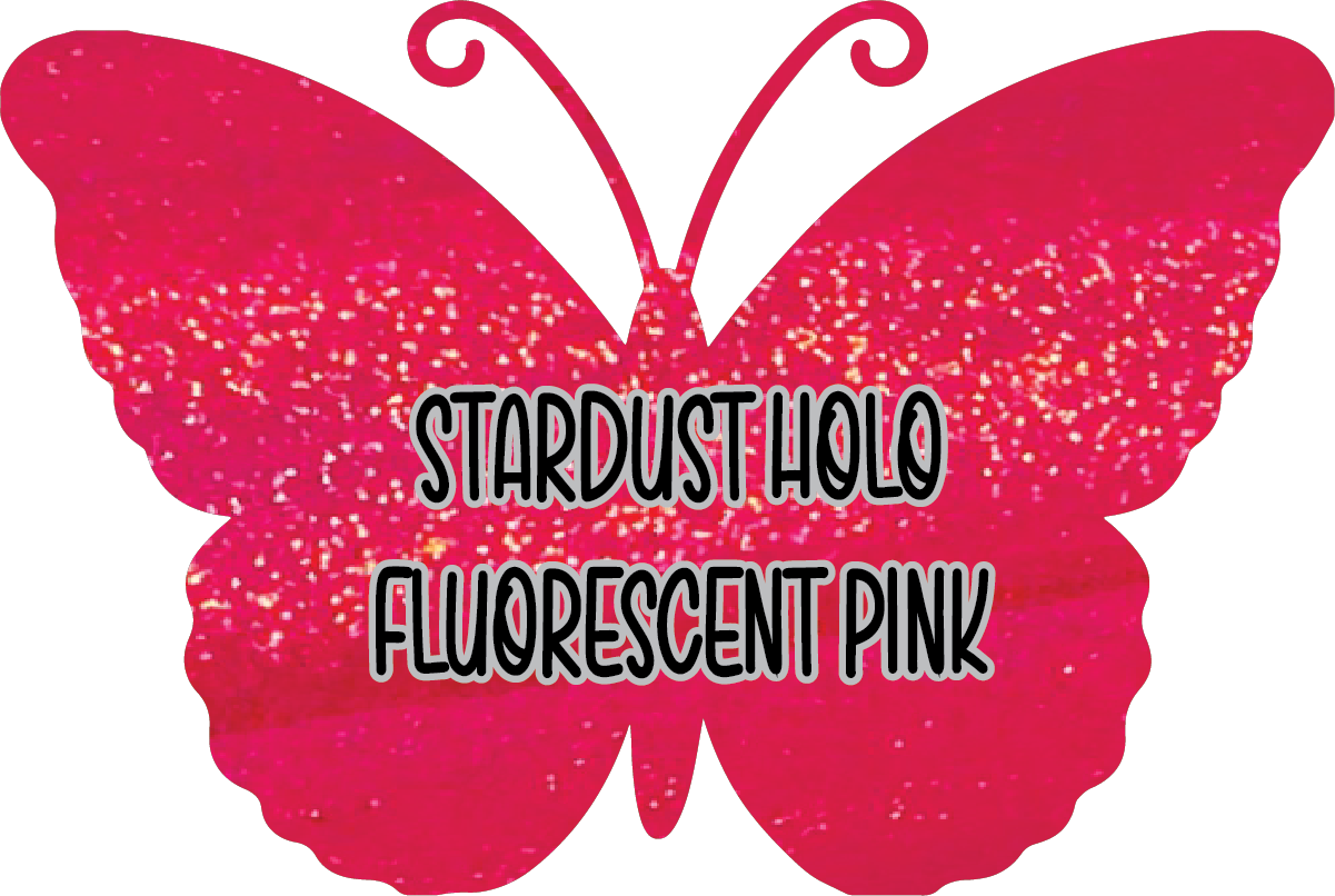 Stardust Holographic Fluorescent Pink Pre-Cut Pinstripe Vinyl Sheet