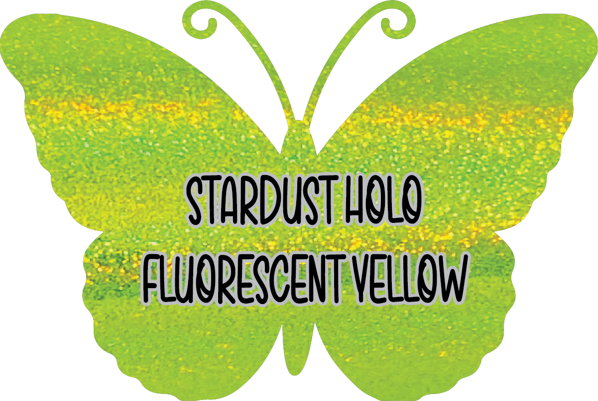 Stardust Holographic Fluorescent Yellow Pre-Cut Pinstripe Vinyl Sheet