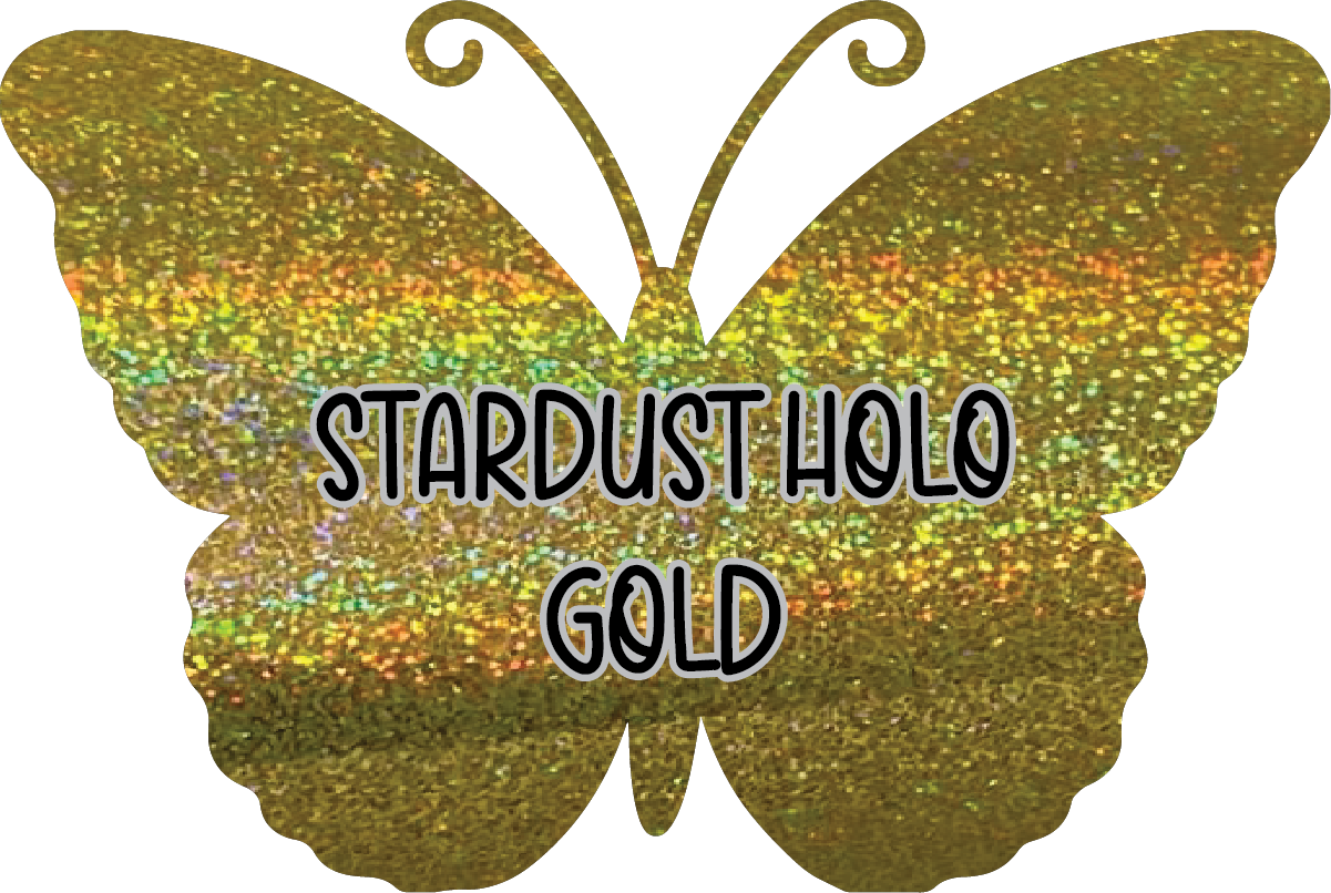 Stardust Holographic Gold Pre-Cut Pinstripe Vinyl Sheet