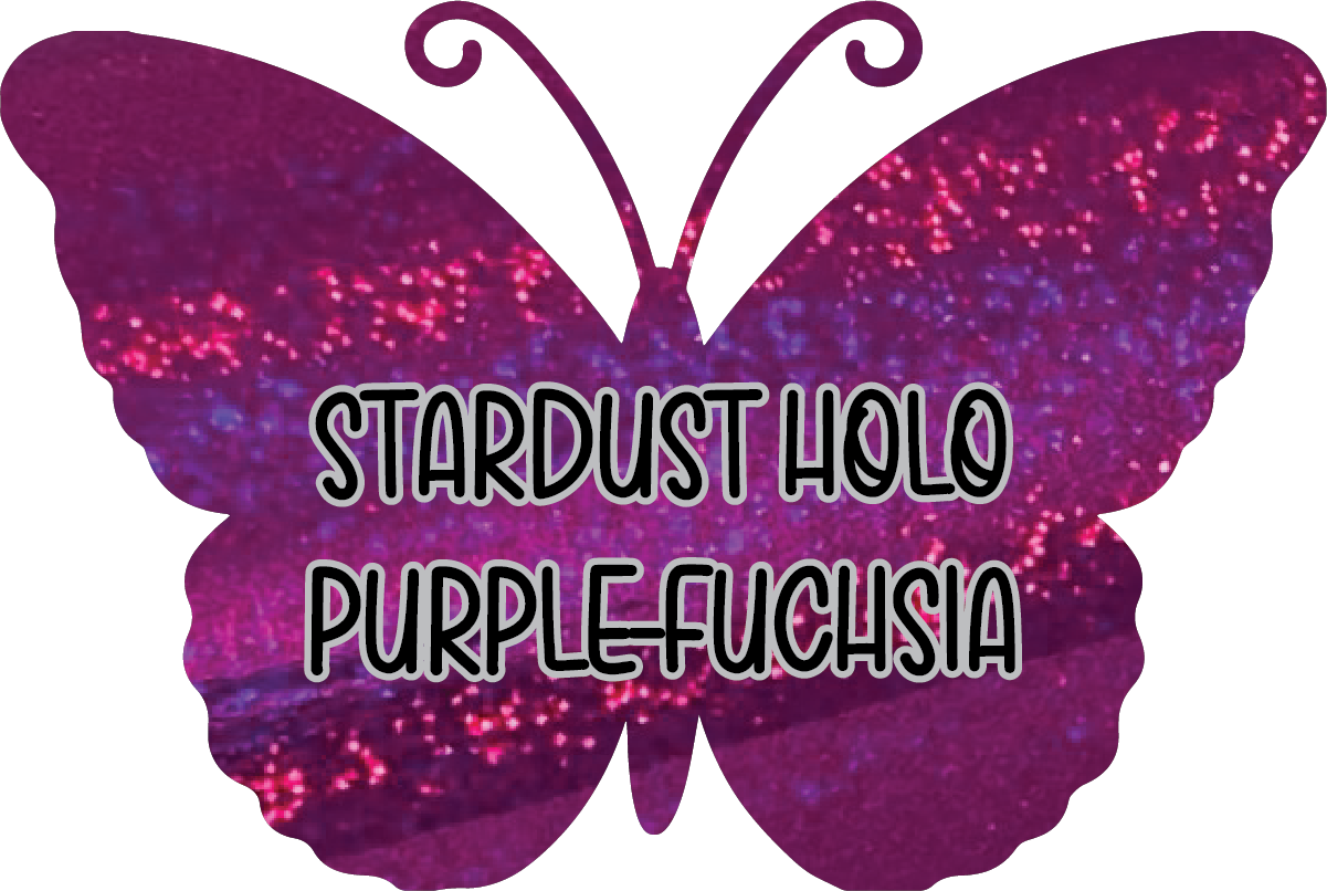 Stardust Holographic Purple-Fuchsia Pre-Cut Pinstripe Vinyl Sheet