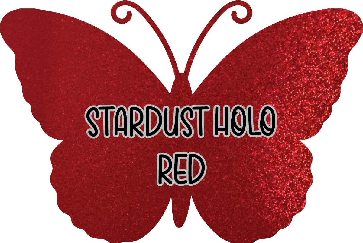 Stardust Holographic Red Pre-Cut Pinstripe Vinyl Sheet