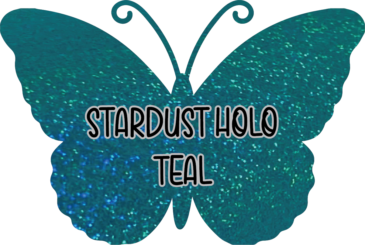 Stardust Holographic Teal Pre-Cut Pinstripe Vinyl Sheet