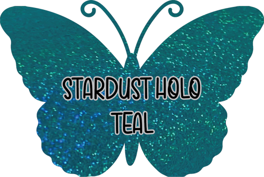 Stardust Holographic Teal Pre-Cut Pinstripe Vinyl Sheet