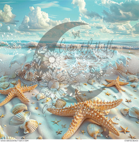 Starfish Beach Printed Vinyl Sheet/Wrap