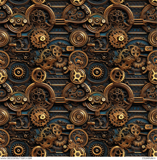 Steampunk 6 Pattern Vinyl Sheet/Wrap