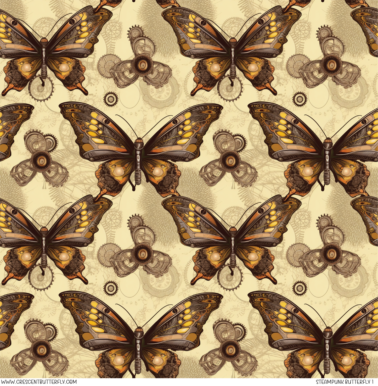 Steampunk Butterfly 1 Pattern Vinyl Sheet/Wrap