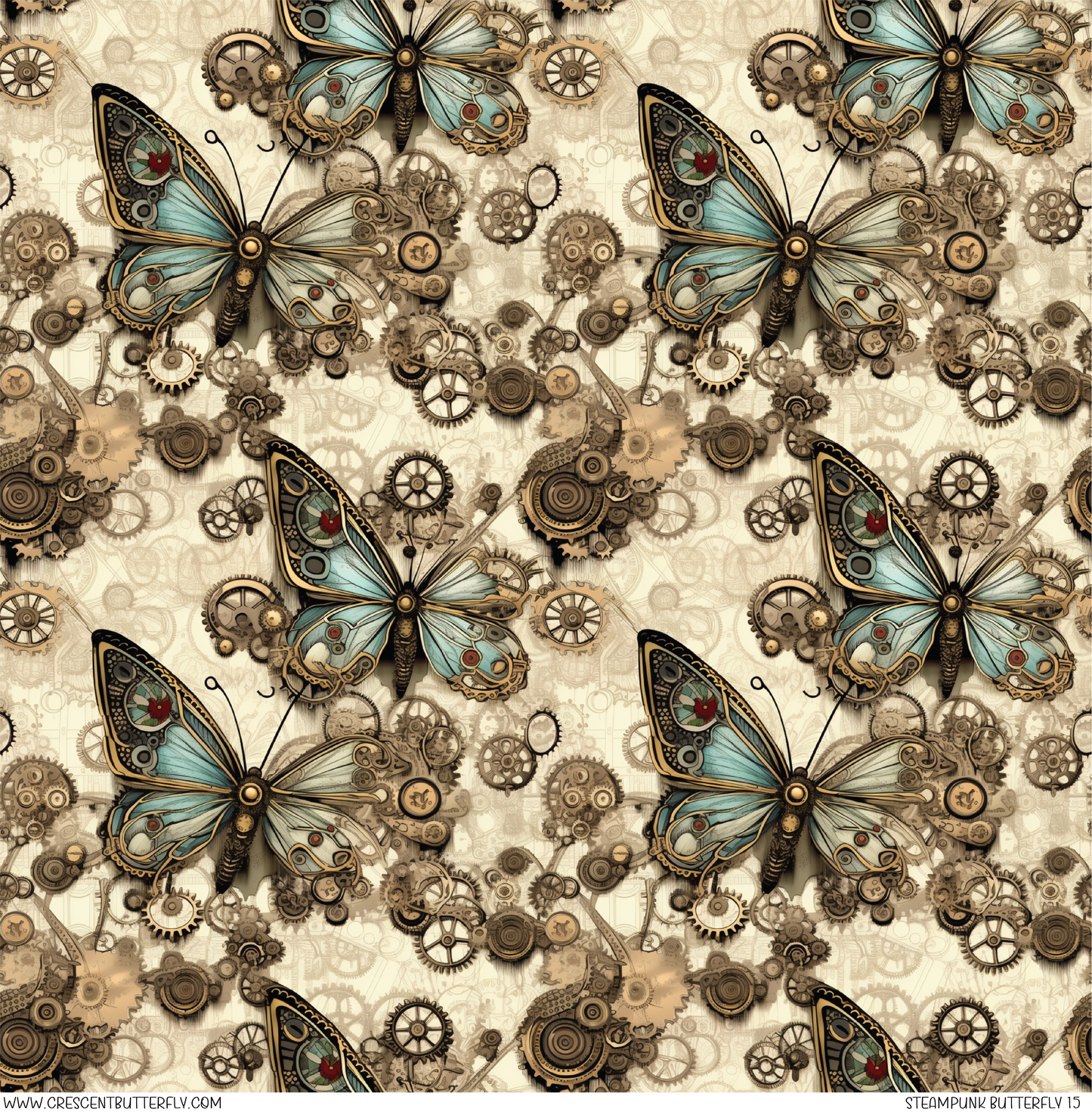 Steampunk Butterfly 15 Pattern Vinyl Sheet/Wrap